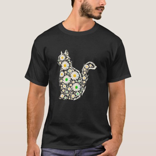 Madeliefje Bloem Kat Moeder Grappige Moederdag Kat T-shirt (Voorkant)
