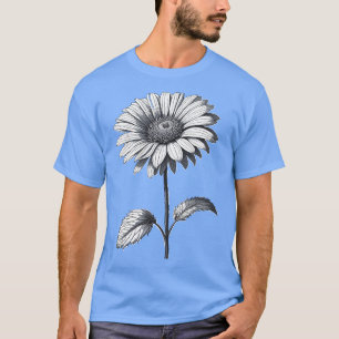 madeliefje Bloem met steel Zwart-wit kunst Beauty T-shirt