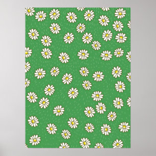 Madeliefje bloempatroon poster