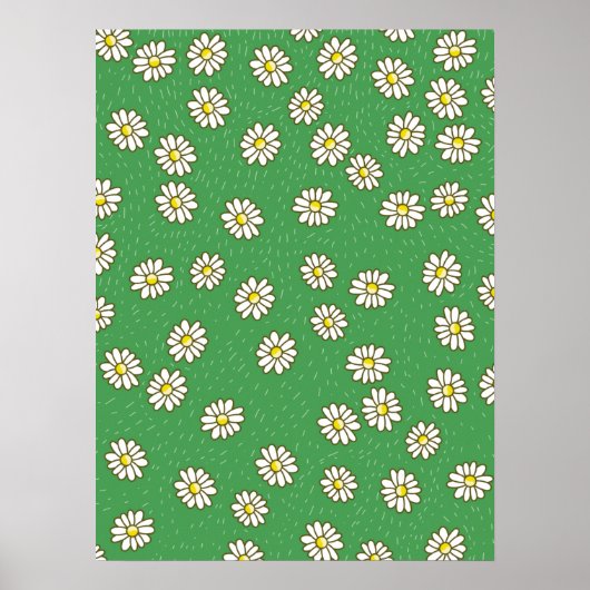 Madeliefje bloempatroon poster (Voorkant)