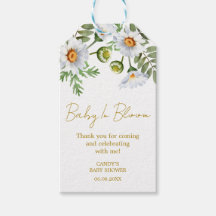 Madeliefje Dank je baby shower cadeau etiketten