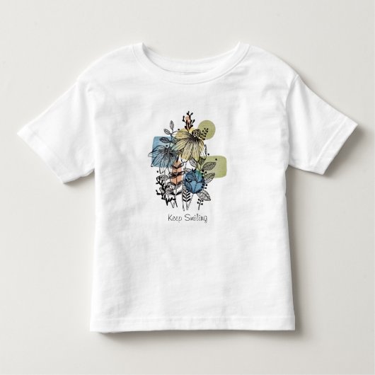 Madeliefje Doodle in Inkt en Waterverf Kinder Shirts (Voorkant)