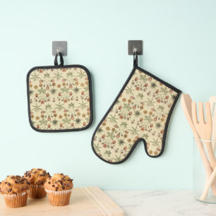 Madeliefje door William Morris, Vintage Victoriaan Ovenwant & Pannenlap Set