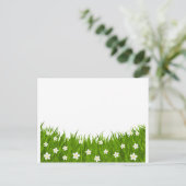 Madeliefje en gras op ansichtkaart briefkaart (Staand voorkant)