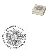 Madeliefje fantasie lettertype retouradres rubberstempel (Gestempeld)