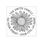 Madeliefje fantasie lettertype retouradres rubberstempel (Afrduk)