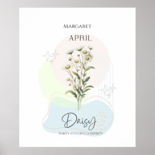 Madeliefje Geboortebloem voor april Poster