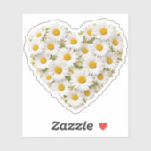 Madeliefje Hart April Geboortebloem Sticker (Vel)
