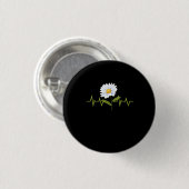 Madeliefje Hartslag Ronde Button 3,2 Cm (Voorkant /achterkant)