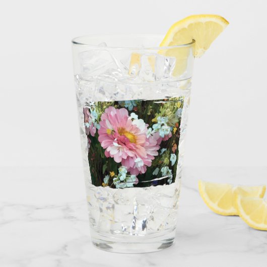 Madeliefje in roze glas (Achterkant ijs)