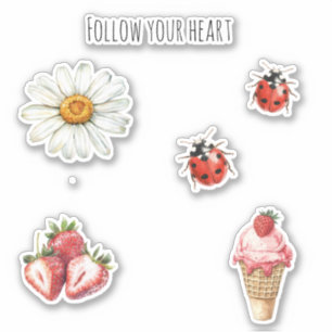 Madeliefje Lieveheersbeestje Sticker