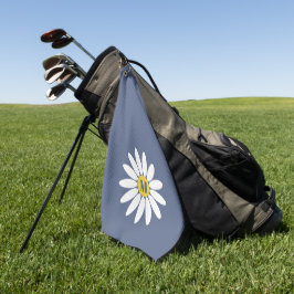 Madeliefje met eerste blauwe golfhanddoek