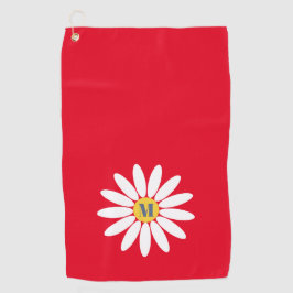 Madeliefje met initiaal golfhanddoek
