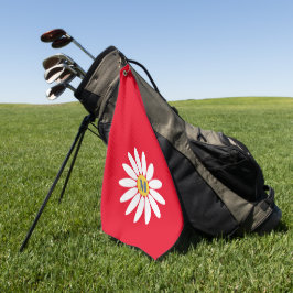 Madeliefje met initiaal golfhanddoek