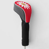 Madeliefje met initiële rood golfheadcover (Schuin)