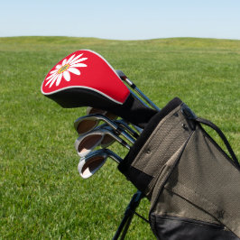 Madeliefje met initiële rood golfheadcover