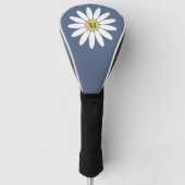Madeliefje met monogram blauw golfheadcover (Voorkant)