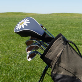 Madeliefje met monogram blauw golfheadcover