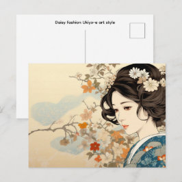 Madeliefje mode Ukiyo-e kunststijl Briefkaart