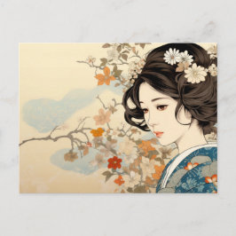 Madeliefje mode Ukiyo-e  kunststijl  Briefkaart