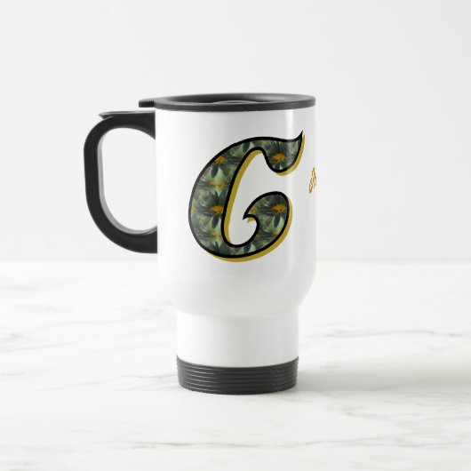 Madeliefje Monogram Initiaal C Gepersonaliseerd Reisbeker (Links)