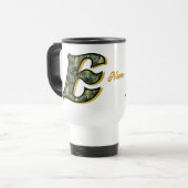 Madeliefje Monogram Initiaal E Gepersonaliseerd Reisbeker (Voorkant links)