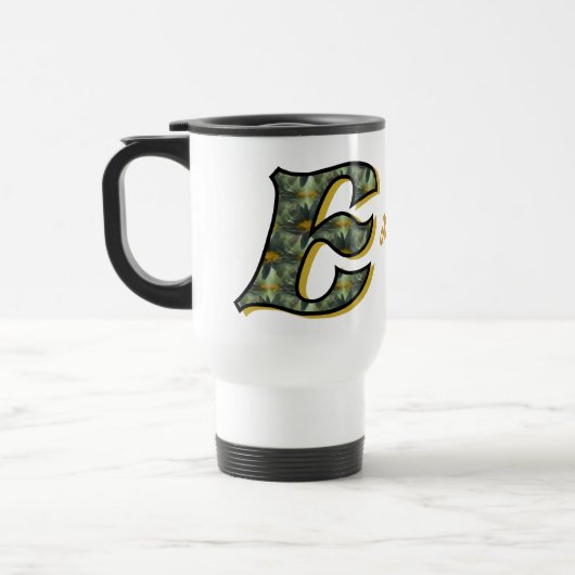Madeliefje Monogram Initiaal E Gepersonaliseerd Reisbeker (Links)