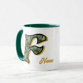 Madeliefje Monogram Initiaal F Gepersonaliseerd Mok (Voorkant links)