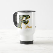 Madeliefje Monogram Initiaal F Persoonlijk Reisbeker (Voorkant links)