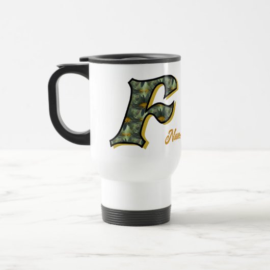 Madeliefje Monogram Initiaal F Persoonlijk Reisbeker (Links)