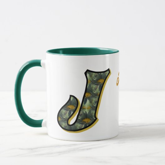 Madeliefje Monogram Initiaal J Persoonlijk Mok (Links)