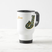 Madeliefje Monogram Initiaal J Persoonlijk Reisbeker (Voorkant rechts)
