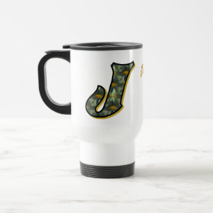 Madeliefje Monogram Initiaal J Persoonlijk Reisbeker