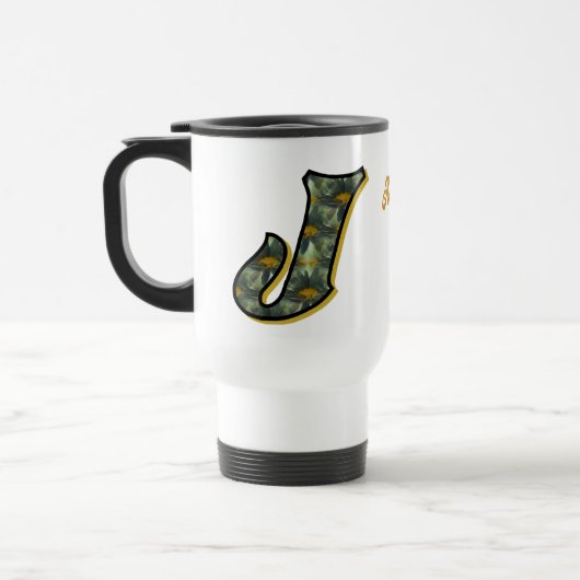 Madeliefje Monogram Initiaal J Persoonlijk Reisbeker (Links)