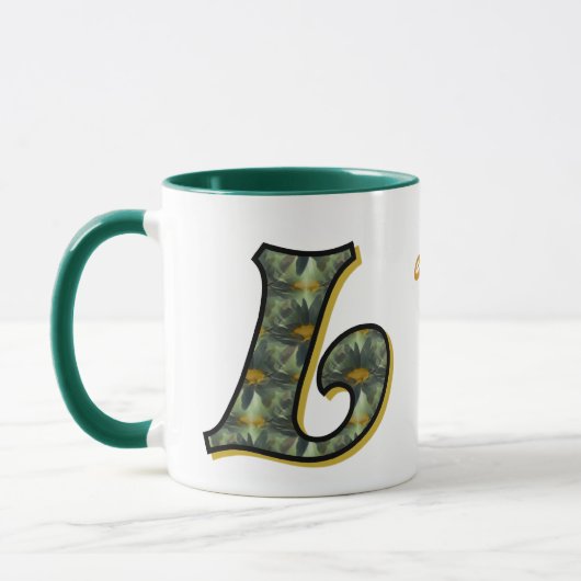Madeliefje Monogram Initiaal L Persoonlijk Mok (Links)