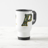 Madeliefje Monogram Initiaal P Gepersonaliseerd Reisbeker (Voorkant rechts)