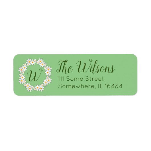 Madeliefje Monogram Retouradres Labels Madeliefjes (Voorkant)