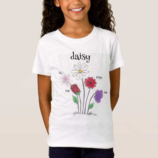 Madeliefje Naam Meisjes T-Shirt (Voorkant)