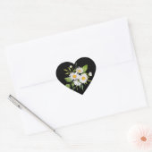 Madeliefje op zwarte achtergrond Sticker (Envelop)