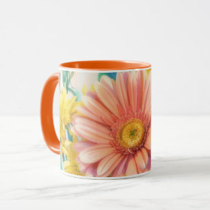 Madeliefje Oranje Kleurrijke Bloemen Kunstmok Mok
