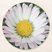 madeliefje ronde kartonnen onderzetter (Voorkant)