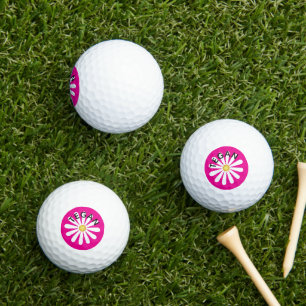 Madeliefje roze achtergrond golfballen