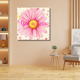 Madeliefje Roze Print Bijbelcitaat