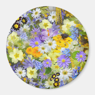 Madeliefje, Sleutelbloem, Narcissen Bloemen Magneet