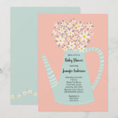 Madeliefje Theepot Baby Shower Uitnodiging (Voorkant / Achterkant)