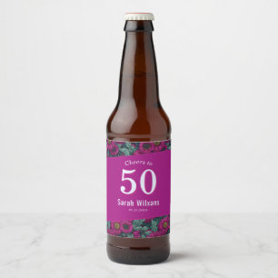 Madeliefje Thema Gelukkige Verjaardag Viering Paar Bier Etiket
