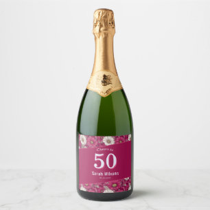 Madeliefje Thema Volwassene Verrassingsverjaardag Sparkling Wijnetiket