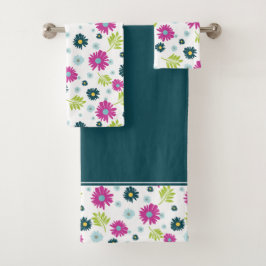 Madeliefje Tuin Bloem Roze Blauw Bad Handdoek