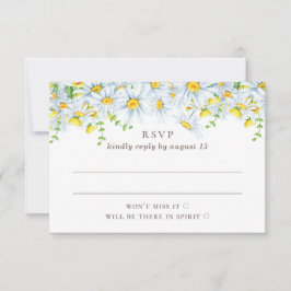 Madeliefje. Veldbloemen. Tuin bloem bruiloft RSVP Kaartje