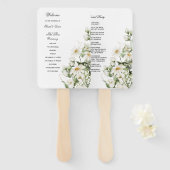 Madeliefje Wildbloem Boho Trouwprogramma Handventi Handwaaier (Voorkant en achterkant)